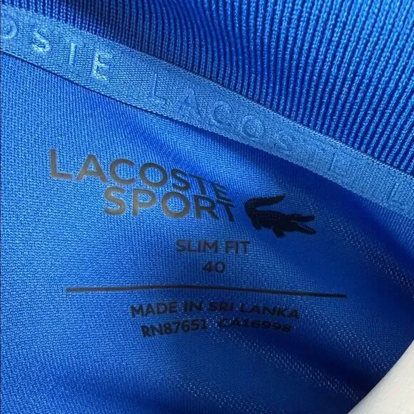 Lacoste Women's Blue Button Down Shirt (rack6) - Picture 2 of 8